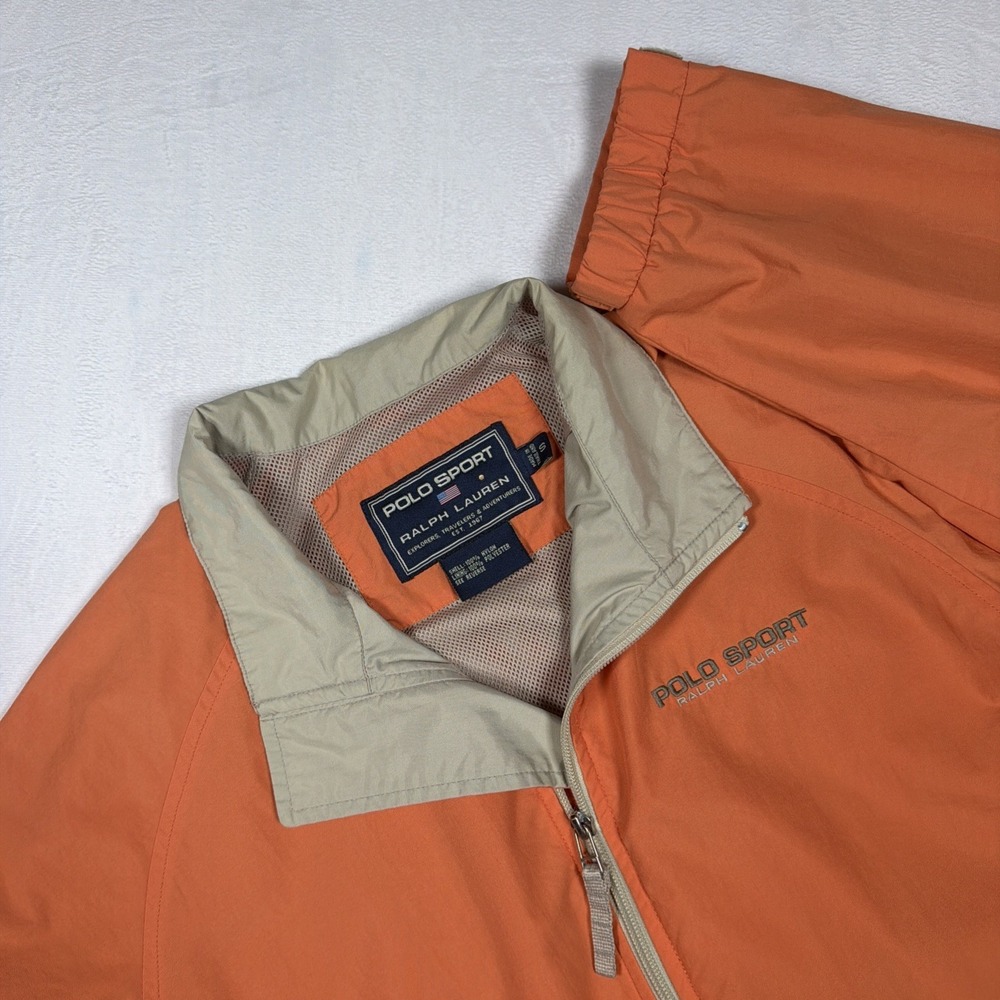 Polo Sport Ralph Lauren Jacket Orange Peach Lightweight Windbreaker Mesh Lined S